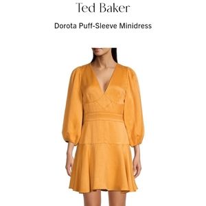 Ted Baker Dorota Puff Sleeve Mini Dress Size 5 TB